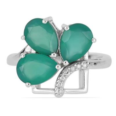 BUY REAL GREEN ONYX GEMSTONE RING IN 925 SILVER